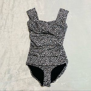 Albion Fit The Savannah Cheetah / Leopard One-Piece Swimsuit, Medium (M)